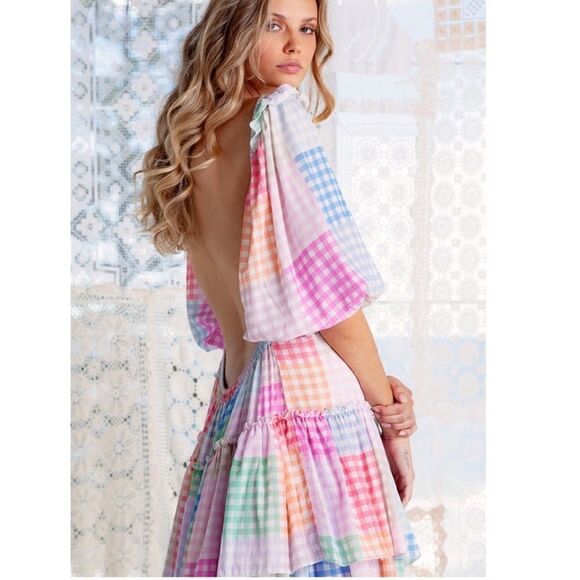 New Fillyboo AILEEN SMOCK DRESS - GINGHAM PUNCH - Picture 4 of 8